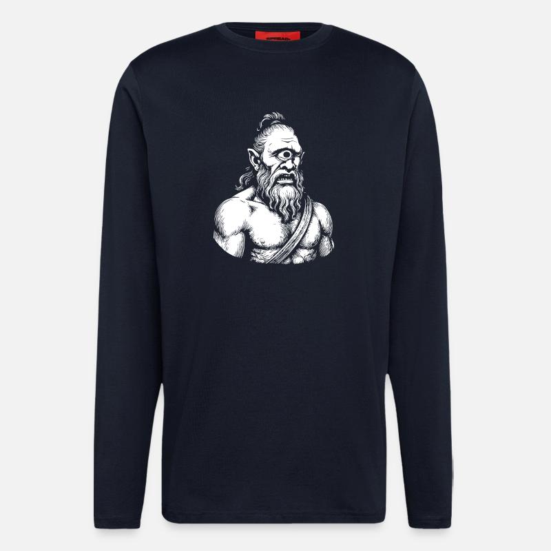 Mythical Cyclops Warrior Illustration - Longsleeve - made by SPREAD  - DARK NAVY