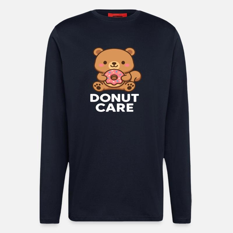 Kuscheller Bär mit Donut-Accessoire - Langarmshirt - made by SPREAD - DARK NAVY
