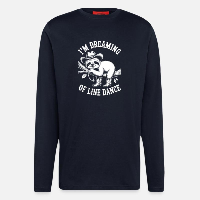 Sloth in line dancing dream - Longsleeve - made by SPREAD - DARK NAVY