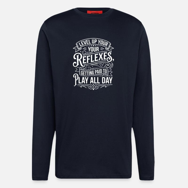 Level Up Your Reflexes Tee - Langarmshirt - made by SPREAD  - DARK NAVY