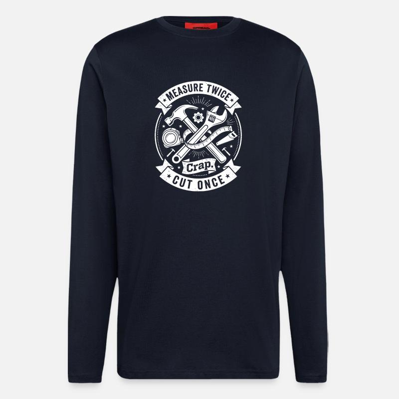 Measure Twice Cut Once Crest - Longsleeve - made by SPREAD  - DARK NAVY