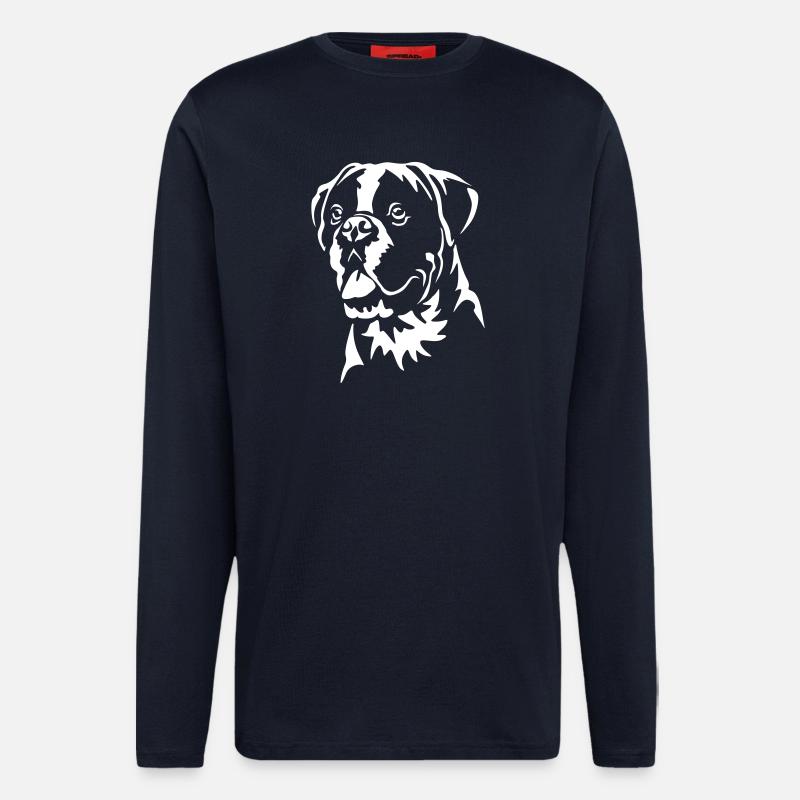 Boxer Head "Black Edition" - Longsleeve - made by SPREAD  - DARK NAVY
