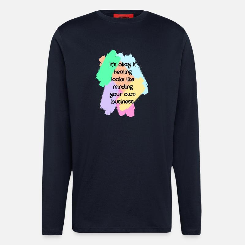 Healing Boundaries Slogan - Longsleeve - made by SPREAD  - DARK NAVY
