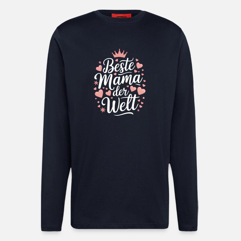 Beste Mama der Welt Herz Krone - Langarmshirt - made by SPREAD  - DARK NAVY