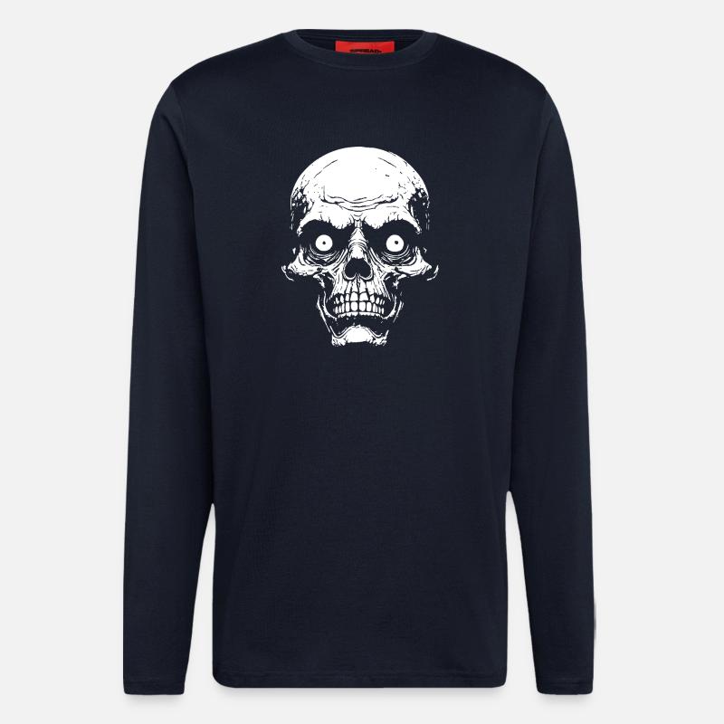 Psycho Schädelgrafik - Langarmshirt - made by SPREAD - DARK NAVY