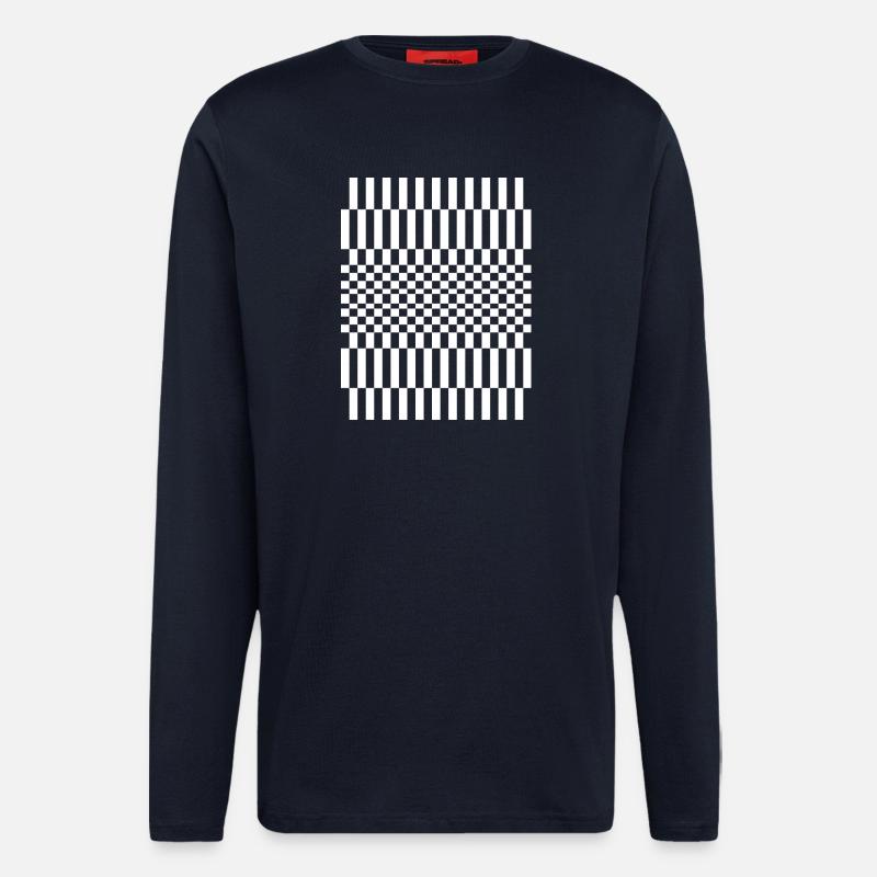 Schachbrettmuster-Design - Langarmshirt - made by SPREAD - DARK NAVY
