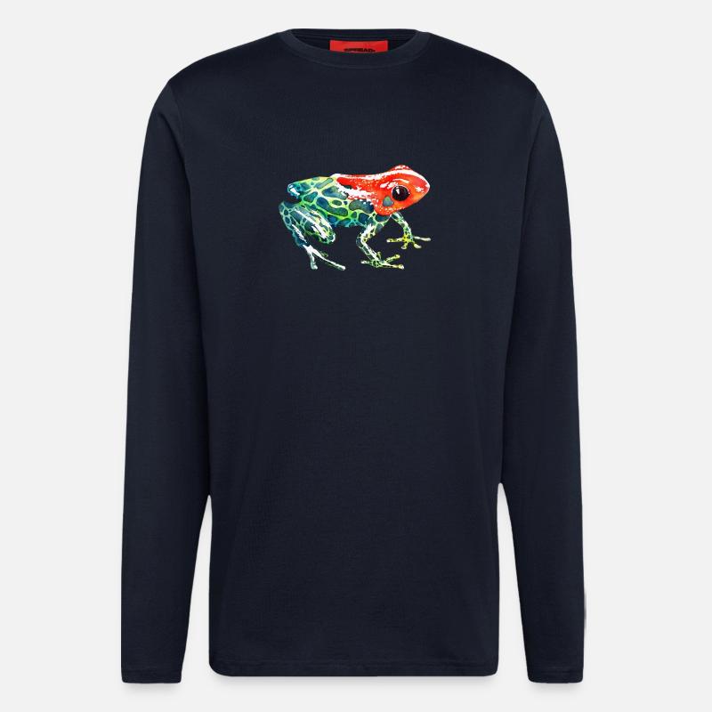 Frog with a red head - Longsleeve - made by SPREAD  - DARK NAVY