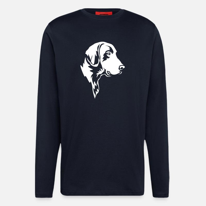 Deutsch Kurzhaar Kopf "Black Edition" - Langarmshirt - made by SPREAD - DARK NAVY