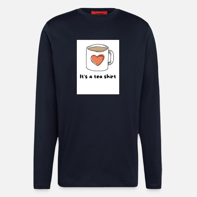 Herz Kaffeebecher Tee Shirt Design - Langarmshirt - made by SPREAD  - DARK NAVY