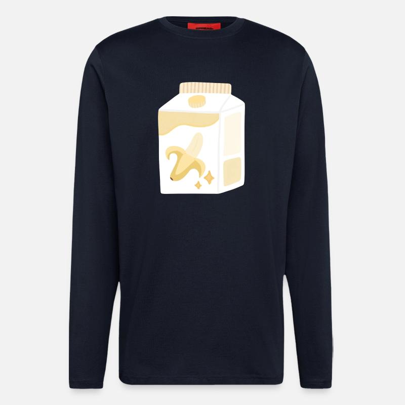 Bananenmilch Karton - Langarmshirt - made by SPREAD  - DARK NAVY