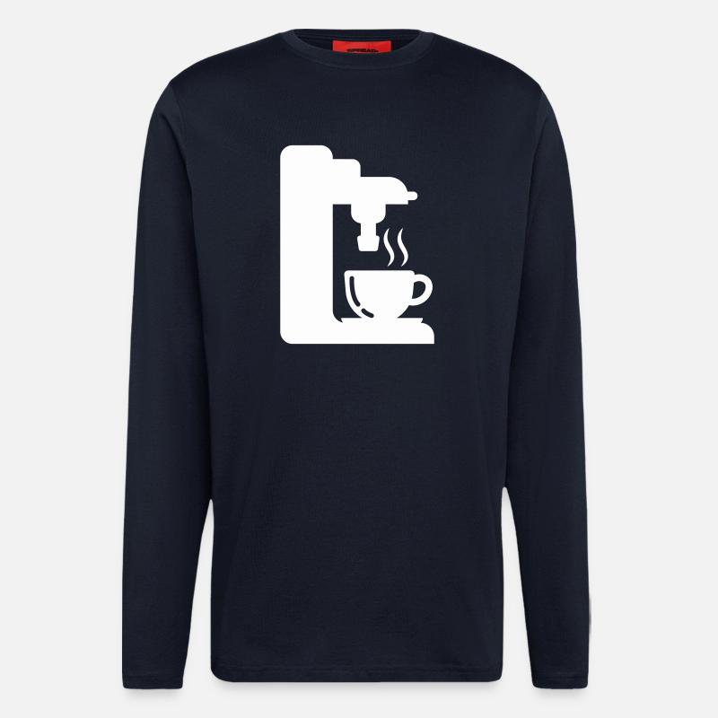 Espresso Machine Outline Coffee Illustration - Longsleeve - made by SPREAD  - DARK NAVY