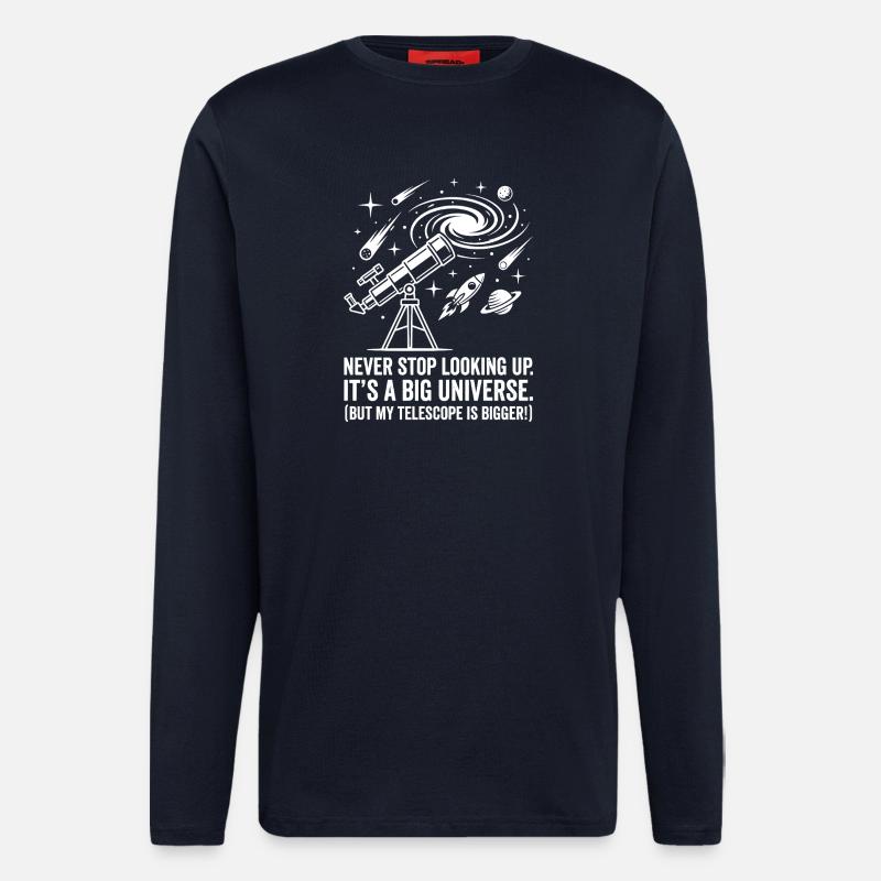 Teleskopträume im weiten Kosmos - Langarmshirt - made by SPREAD  - DARK NAVY