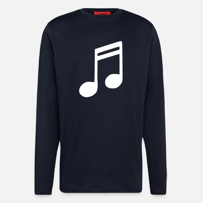 Music Note Musical Note White - Longsleeve - made by SPREAD  - DARK NAVY