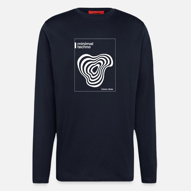 Minimal Techno Abstract Vibe - Longsleeve - made by SPREAD  - DARK NAVY