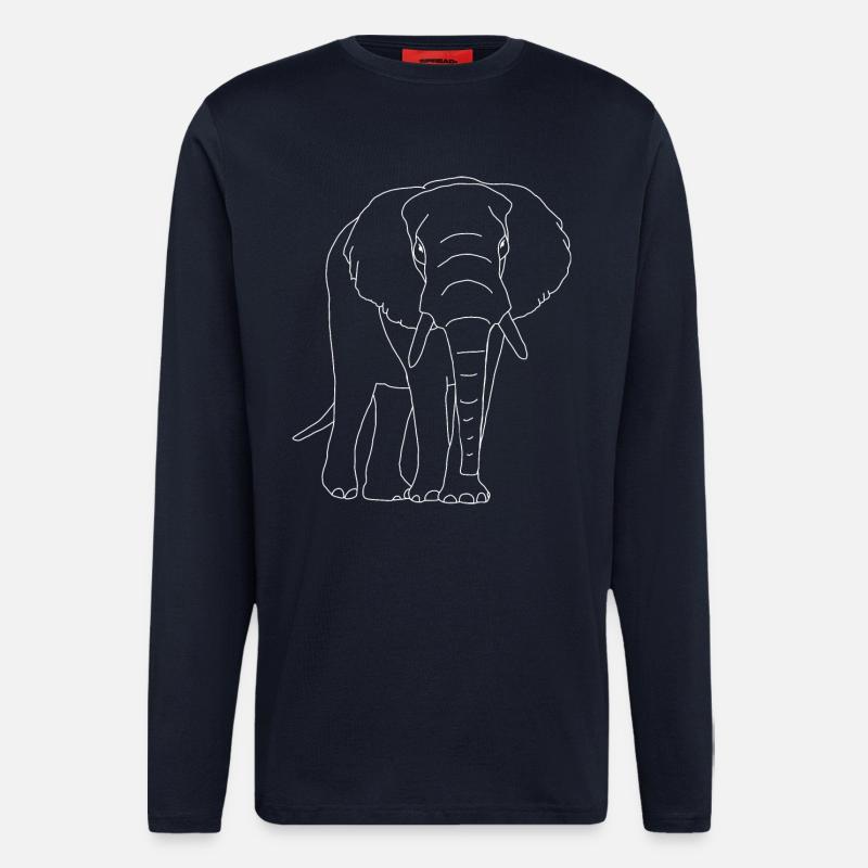 Elefant lineart - Langarmshirt - made by SPREAD  - DARK NAVY