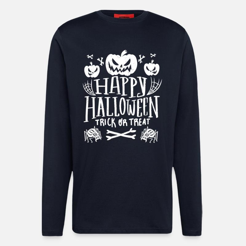 Spukkürbisse Süßes oder Saures - Langarmshirt - made by SPREAD  - DARK NAVY