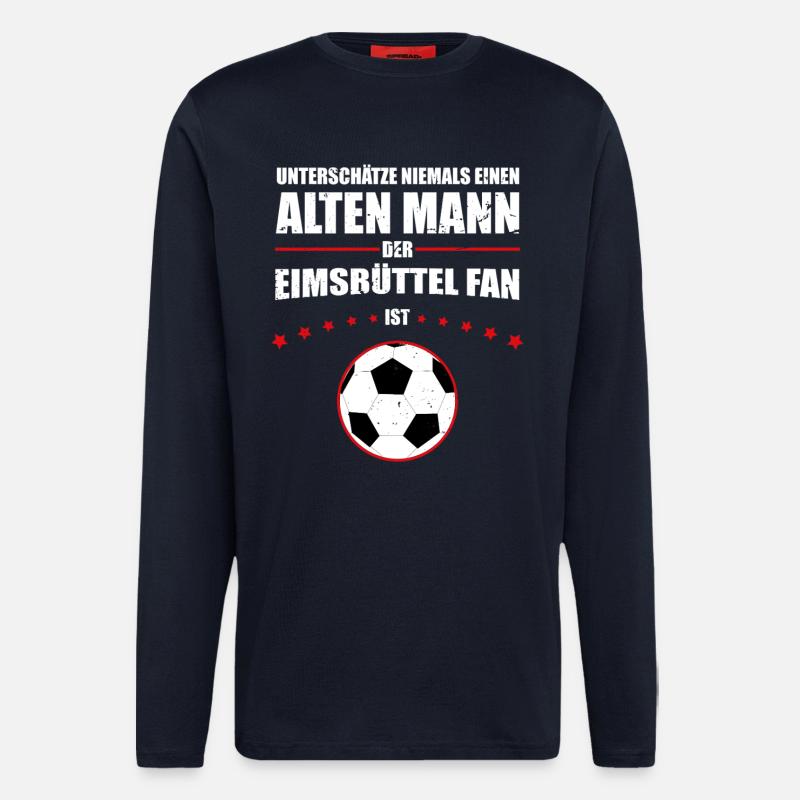 Alter Mann - Eimsbüttel Fußball Fan | Retro - Langarmshirt - made by SPREAD  - DARK NAVY