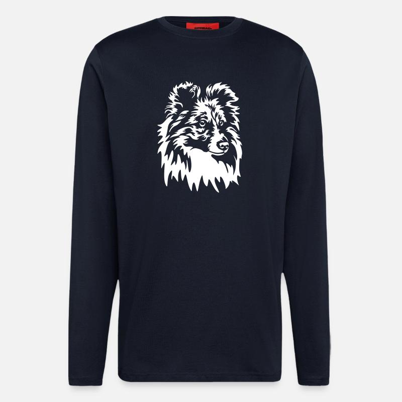 Sheltie Head "Black Edition" - Longsleeve - made by SPREAD  - DARK NAVY