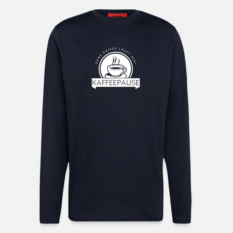 Kaffeepause - weiß - Langarmshirt - made by SPREAD  - DARK NAVY