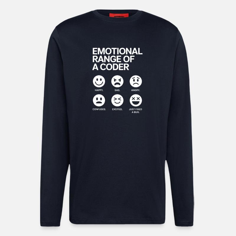 Emotionale Bandbreite eines Programmierers - Langarmshirt - made by SPREAD - DARK NAVY