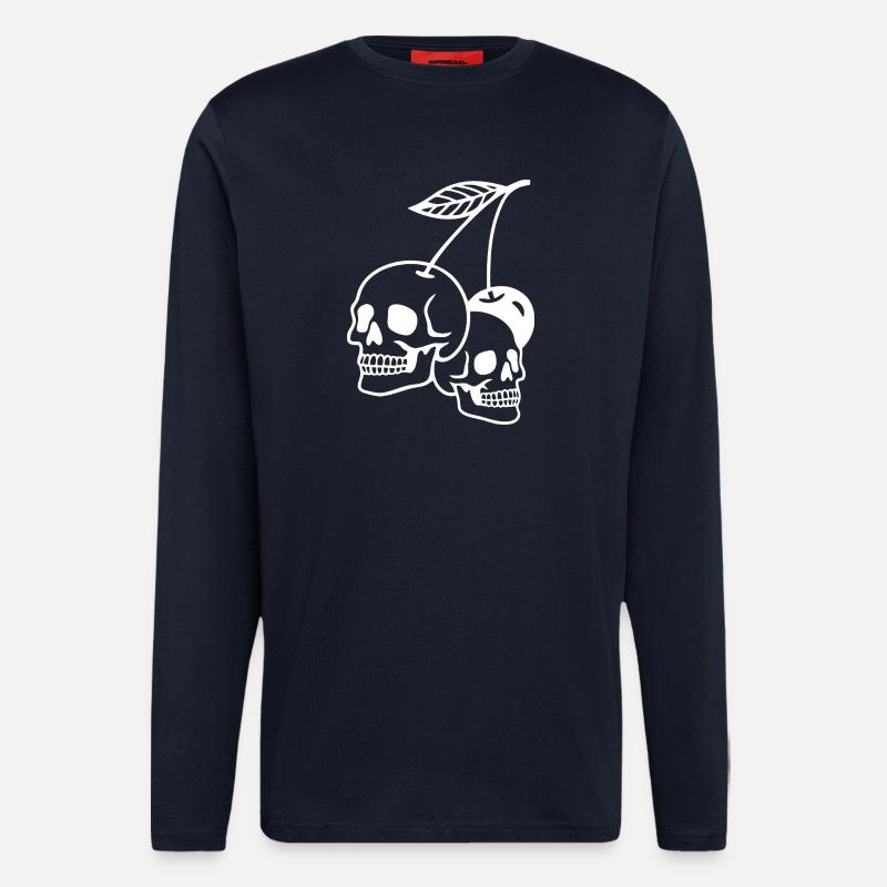 Kirsche Schädel Kunst Illustration - Langarmshirt - made by SPREAD  - DARK NAVY