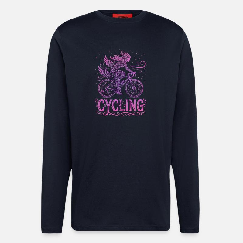 Feenradfahrer in rosa Spitze - Langarmshirt - made by SPREAD  - DARK NAVY