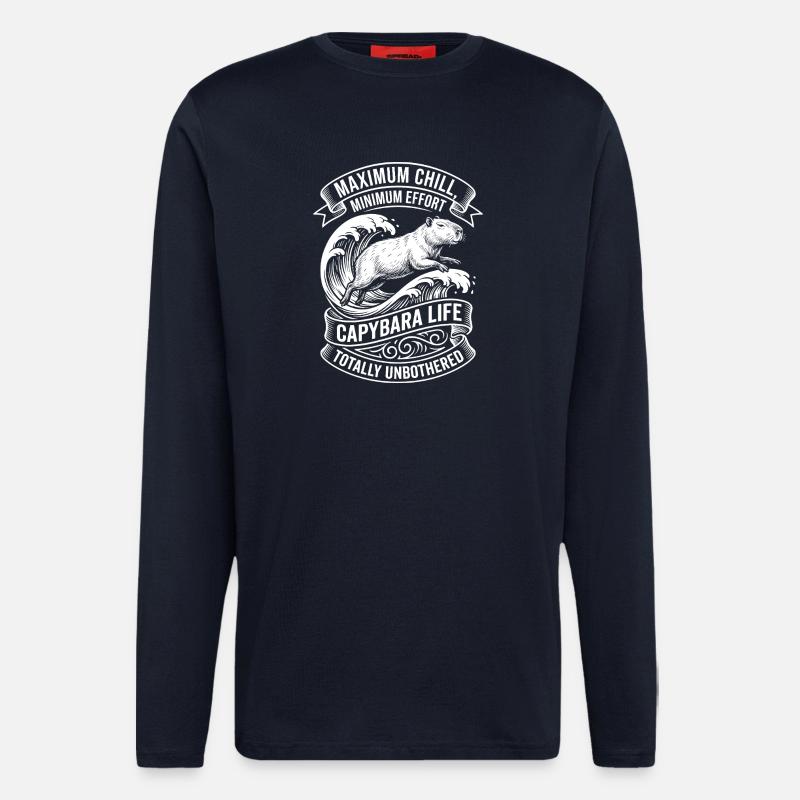 Capybara Life – Maximum Chill - Langarmshirt - made by SPREAD  - DARK NAVY