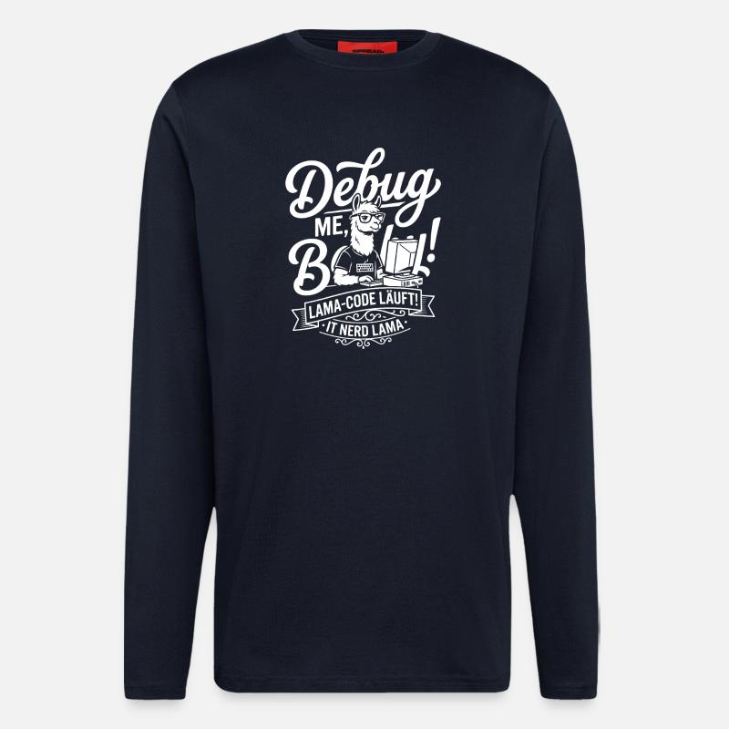 Lama Code Debug Design - Longsleeve - made by SPREAD  - DARK NAVY