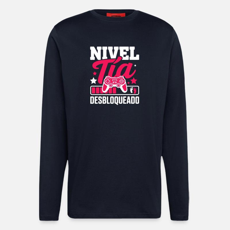 Future Aunt Level Aunt Unlocked - Longsleeve - made by SPREAD - DARK NAVY