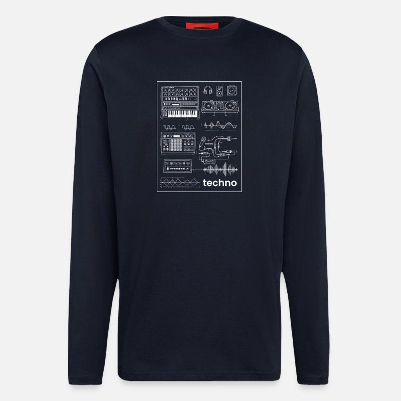 Techno Studio Synthese - Langarmshirt - made by SPREAD  - DARK NAVY