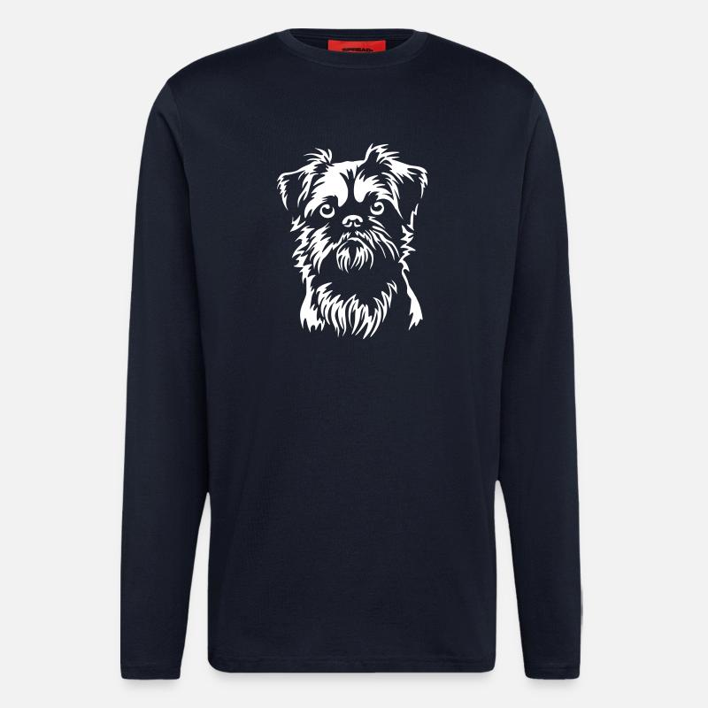 Brussels Griffon Head "Black Edition" - Longsleeve - made by SPREAD  - DARK NAVY