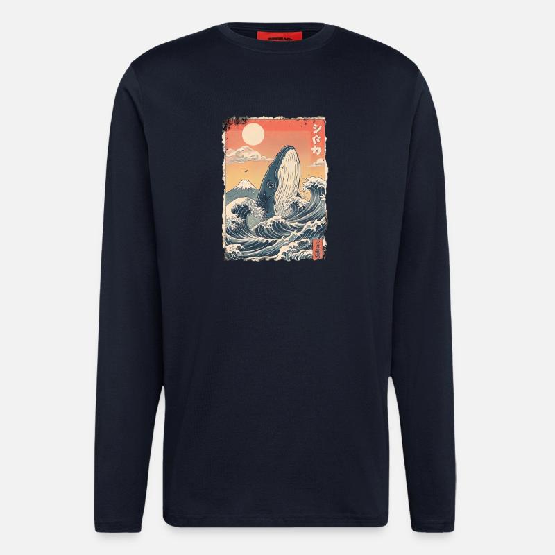 Kawaii Wal - Langarmshirt - made by SPREAD - DARK NAVY