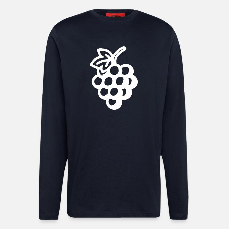 Weintrauben Trauben Symbol - Langarmshirt - made by SPREAD - DARK NAVY