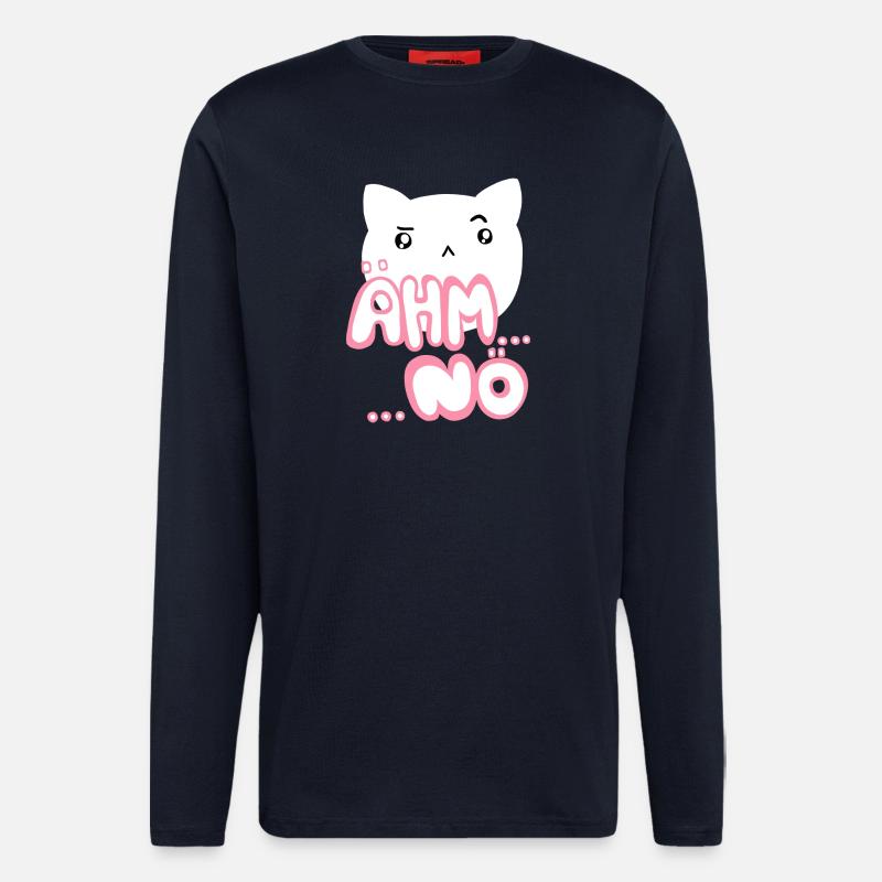 Ähm nö Kawaii Katze rosa - Langarmshirt - made by SPREAD  - DARK NAVY