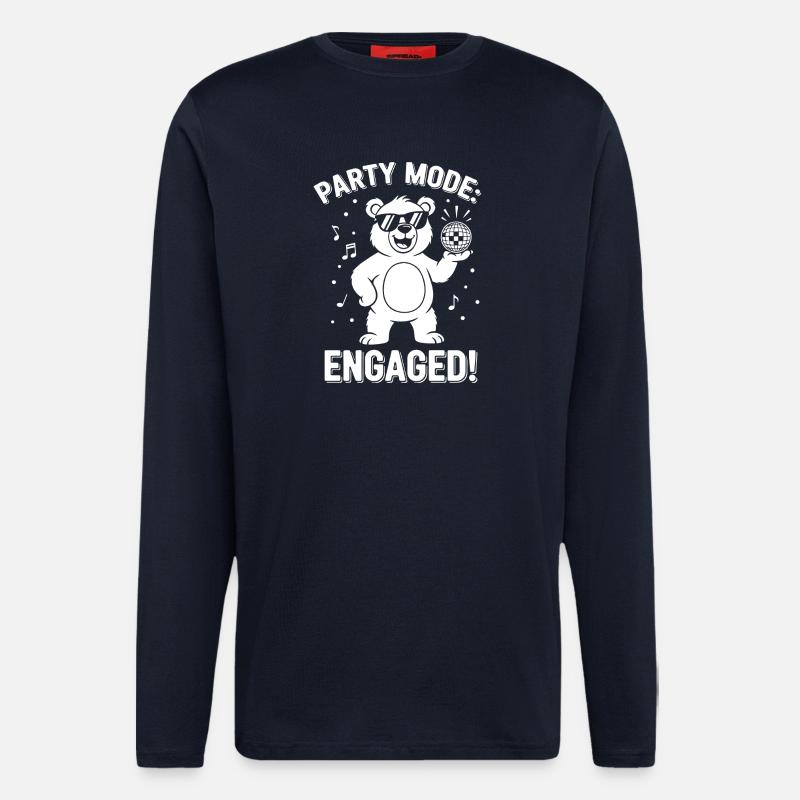 Partymodus Bär: Engaged! - Langarmshirt - made by SPREAD - DARK NAVY