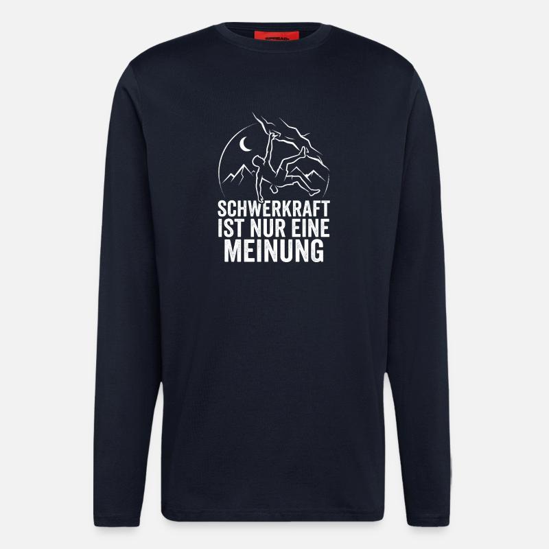 Klettern, Bouldern, Bergsteigen, Retro, Kletterer, - Langarmshirt - made by SPREAD  - DARK NAVY