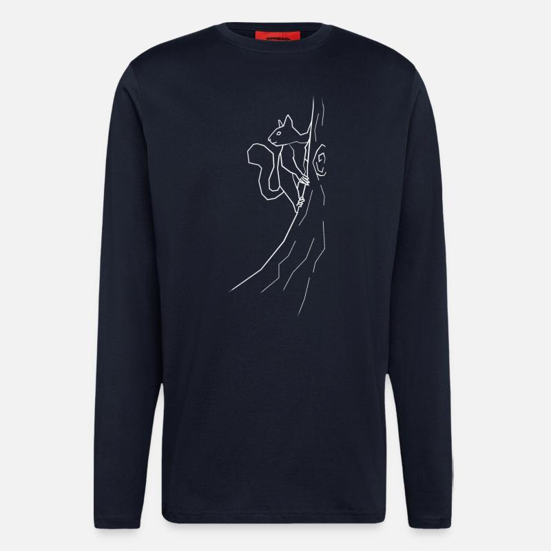 Squirrel - white - Longsleeve - made by SPREAD  - DARK NAVY