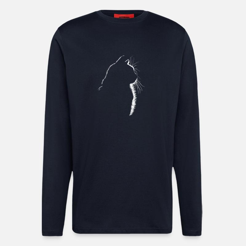 Chat - Manches longues bio décontracté fabriqué en UE - DARK NAVY