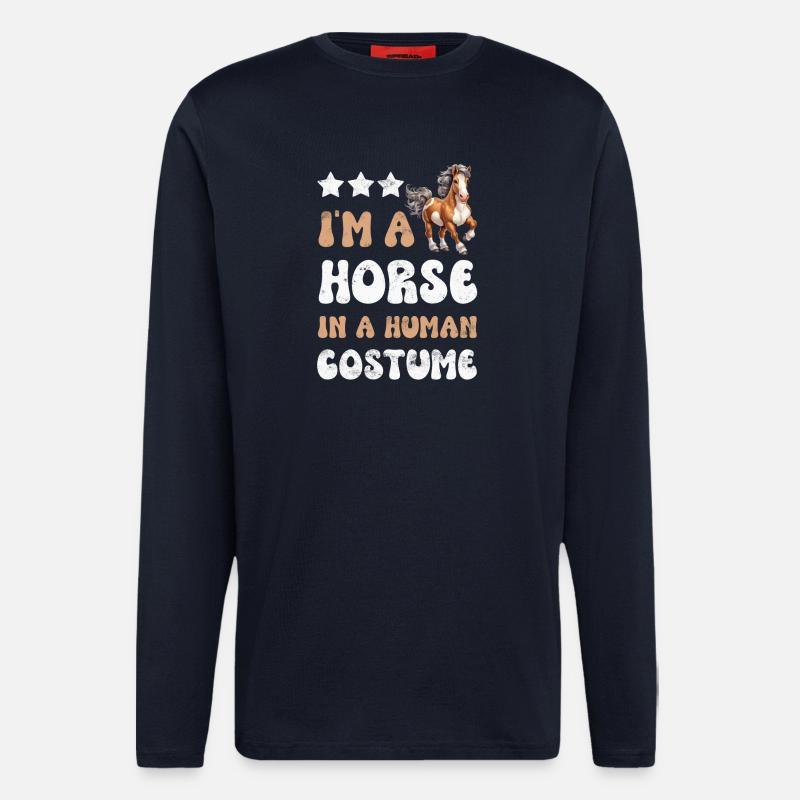 Pferd Pferde - Langarmshirt - made by SPREAD  - DARK NAVY
