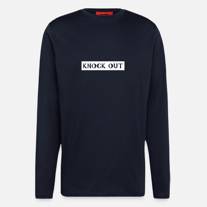 Knock out, K.o., K.O. - Langarmshirt - made by SPREAD  - DARK NAVY