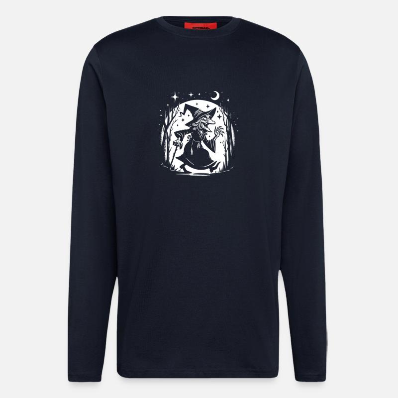 Funny Witch Design – Comic Fun - Longsleeve - made by SPREAD  - DARK NAVY