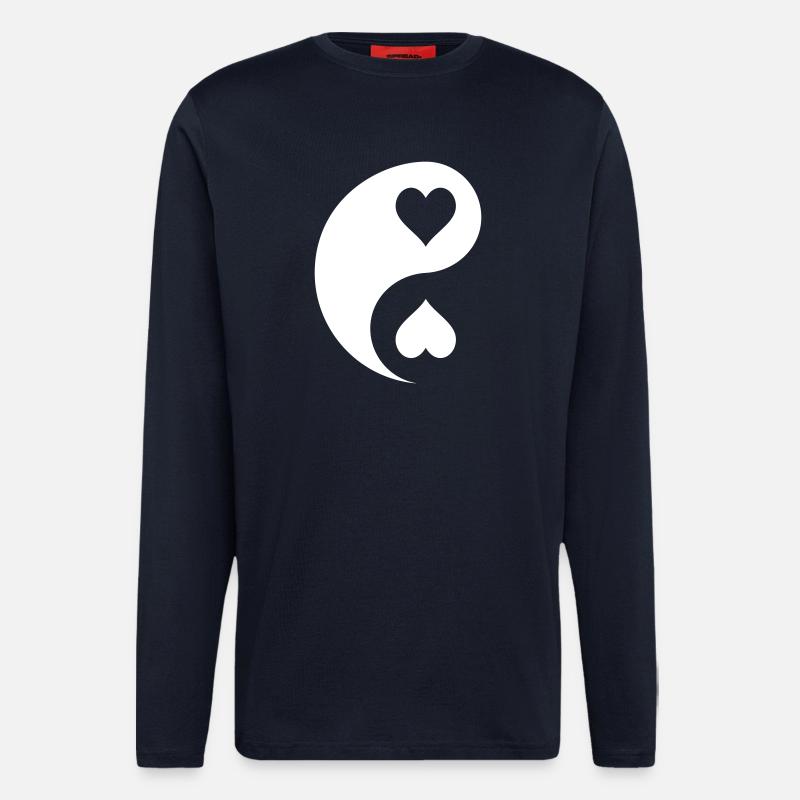 Yin Yang Herzen Emblem - Langarmshirt - made by SPREAD  - DARK NAVY