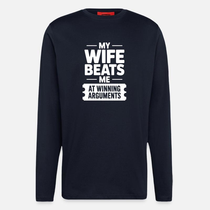 Witty Rivalry: Winning Arguments - Manches longues bio décontracté fabriqué en UE - DARK NAVY