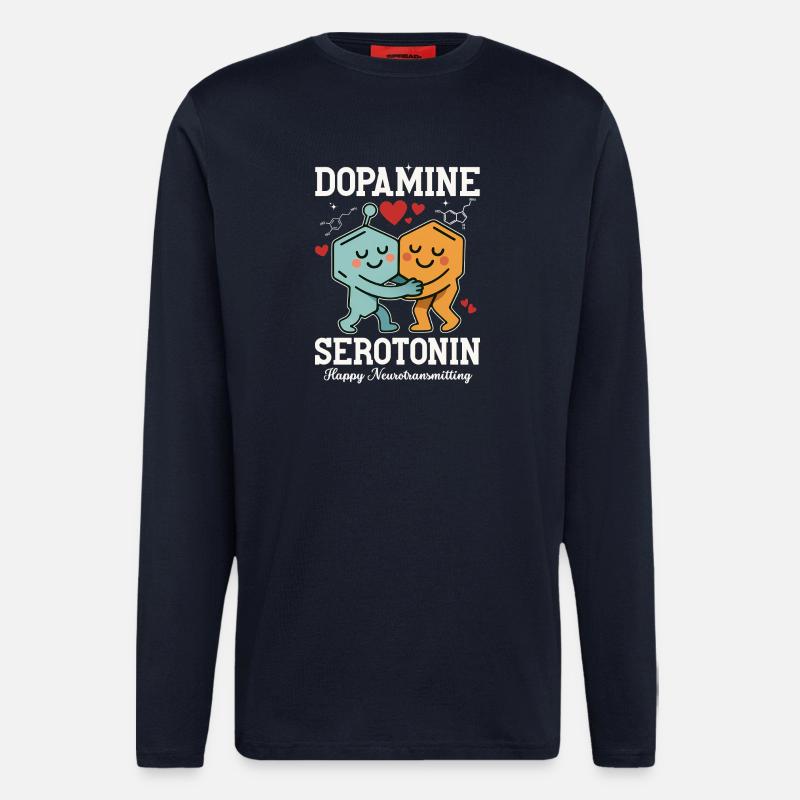 Dopamine Serotonin Hug Design - Longsleeve - made by SPREAD  - DARK NAVY