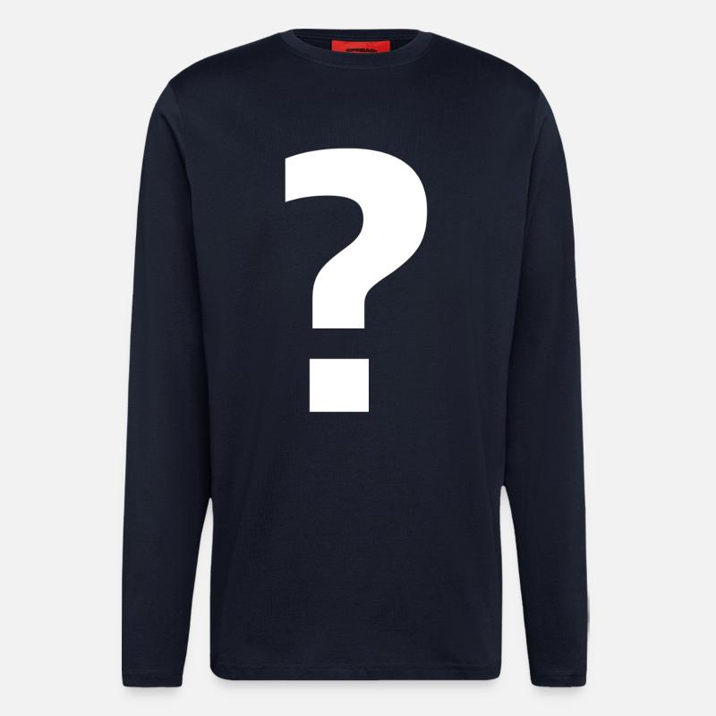 Point d’interrogation | curiosité élégante - Manches longues bio décontracté fabriqué en UE - DARK NAVY