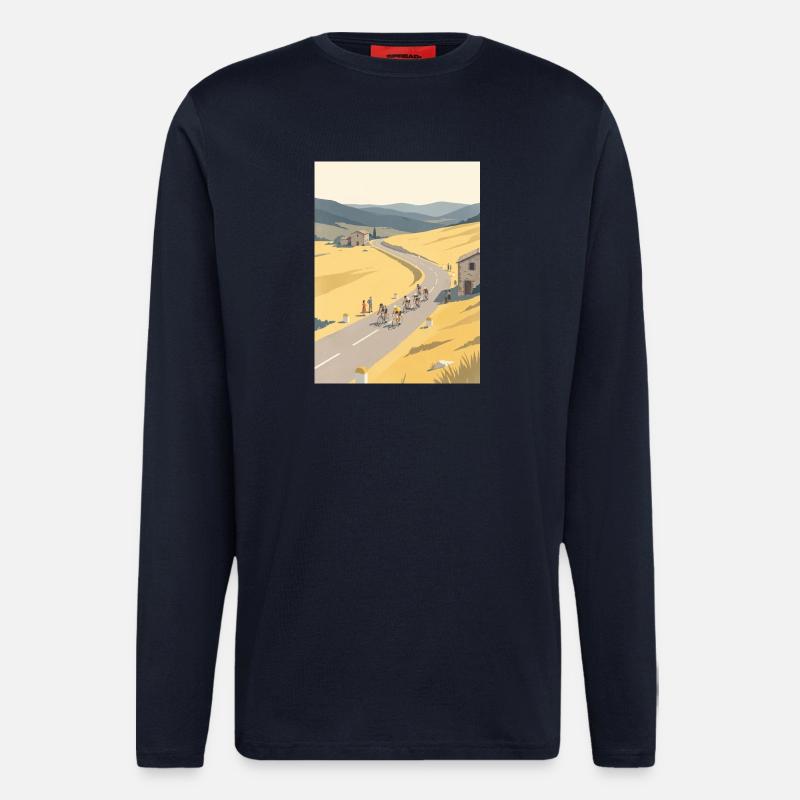 Quiet Breakaway — Cycling Memory - Longsleeve - made by SPREAD  - DARK NAVY