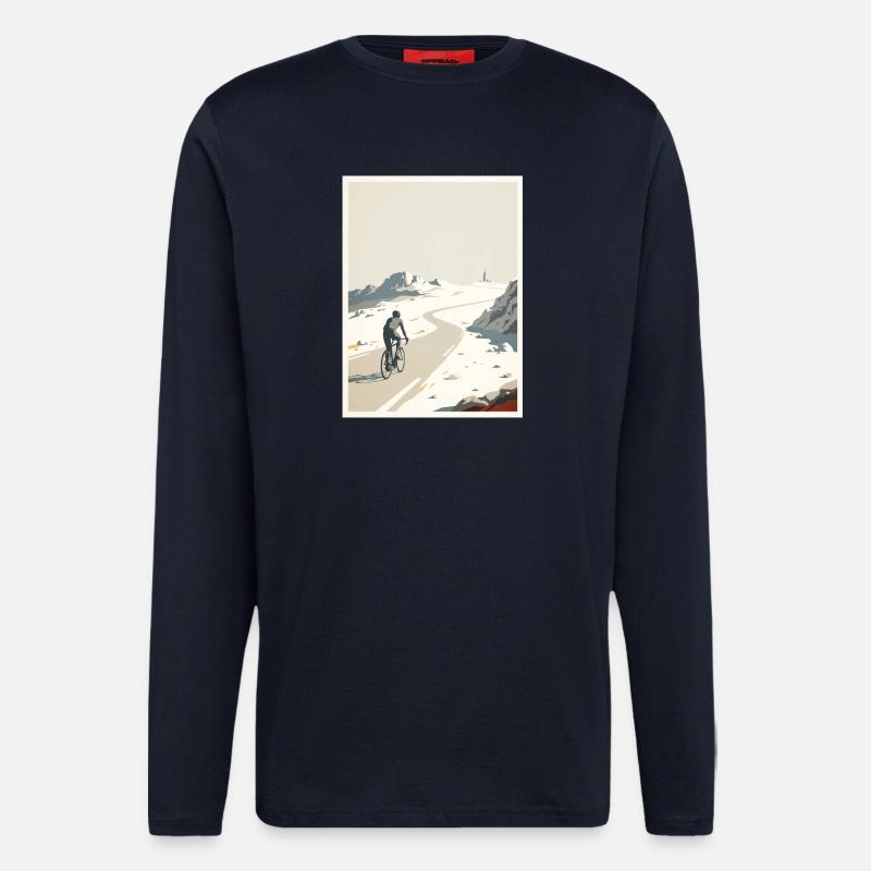 Summit Road – Radfahrer-Erinnerung - Langarmshirt - made by SPREAD  - DARK NAVY