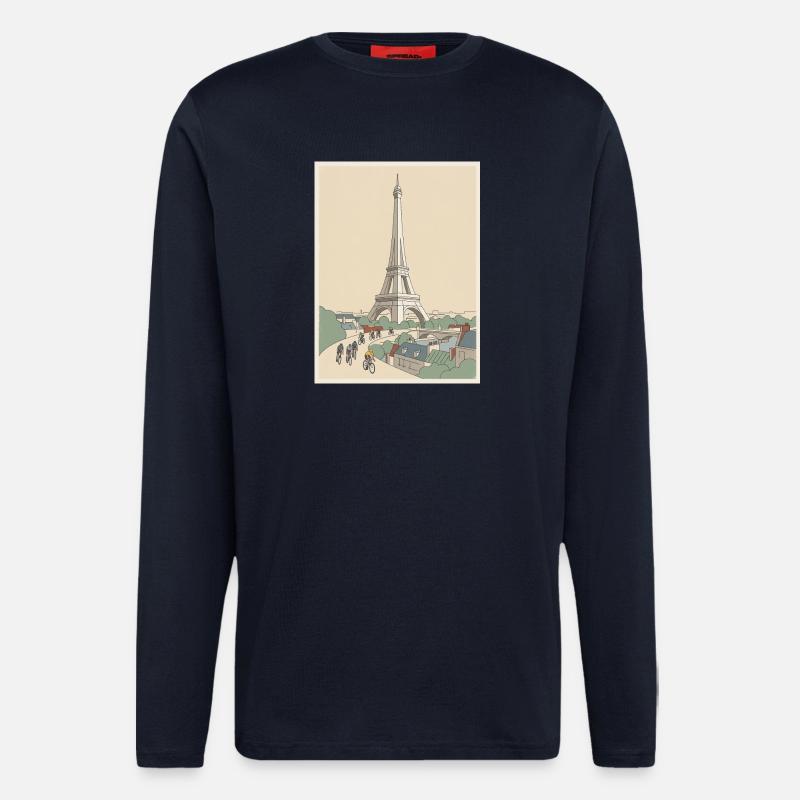 Paris Ride — Cycling Memory - Longsleeve - made by SPREAD  - DARK NAVY