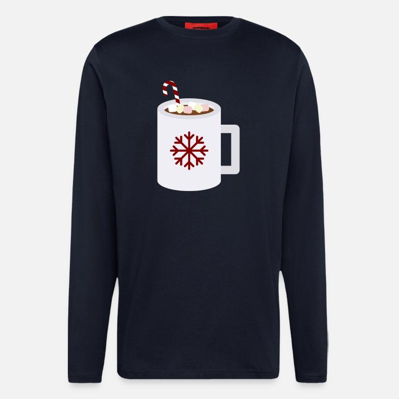 Snowflake Cocoa Mug Kunst - Langarmshirt - made by SPREAD  - DARK NAVY