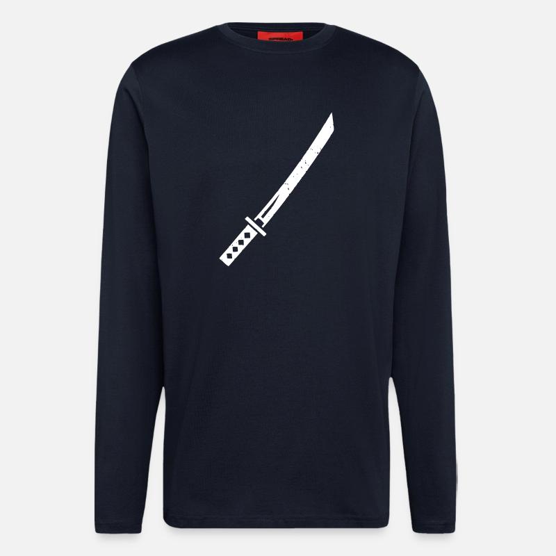 Vecteur d’arme samouraï Katana Épée - Manches longues bio décontracté fabriqué en UE - DARK NAVY
